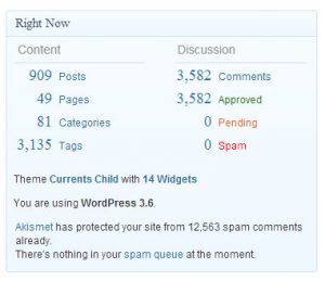 State of the Blog. Listing screen of posts, pages, and tags.