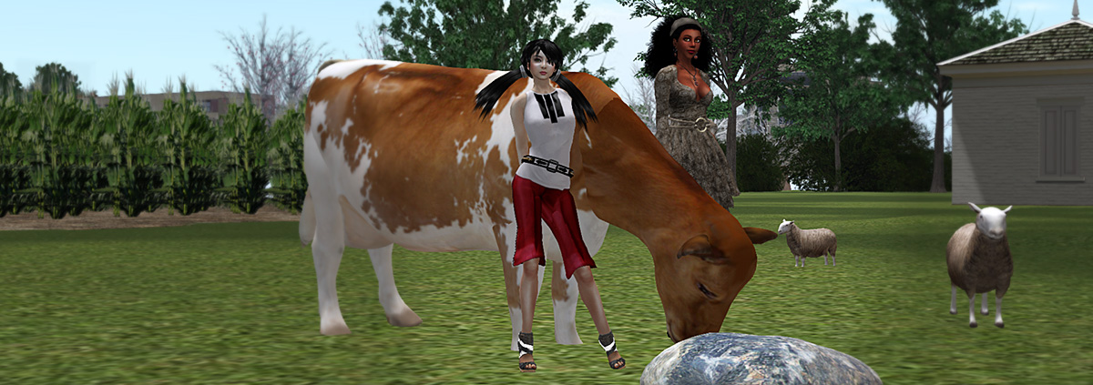 image of Vaneeesa and Xue on a farm at Arkansas State