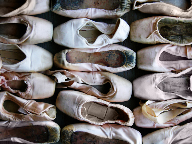 photo of many ballet toe shoes
