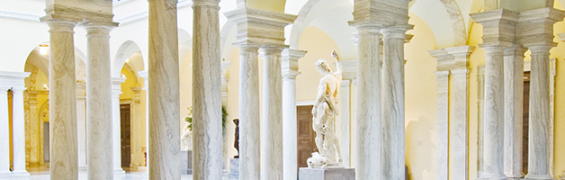 Interior Architectural Detail of Classical Columns in The Walters Art Museum, Baltimore