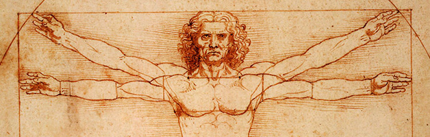 Detail of Leonardo da Vinci's Vitruvian Man