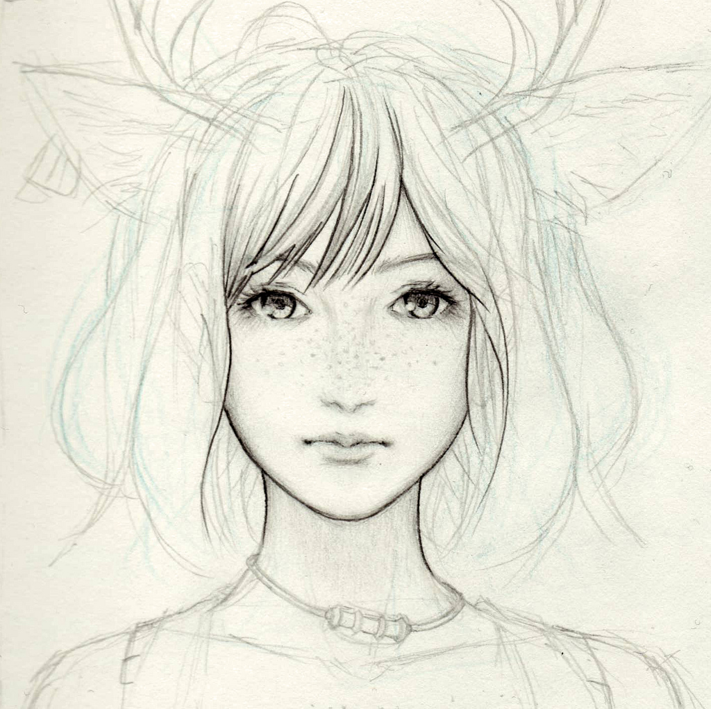 Sketch of a face from Eloh Eliot's flickr stream