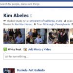 Screen Cap of Kim Abeles Facebook Profile Pix