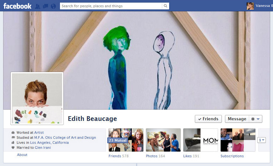 Screen Cap of Edith Beaucage's Facebook Timeline Cover