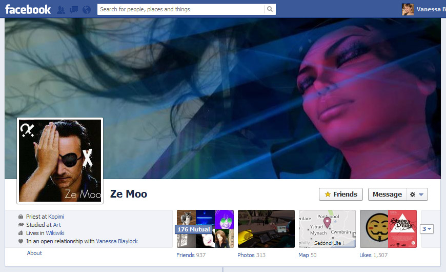 Screen Cap of Ze Moo's Facebook Timeline Cover