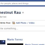 Screen Cap of Chestnut Rau's Facebook profile pix