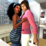 Vaneeesa Blaylock in a blue dress and Mark Zackerly in a a pink blazer