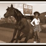 Portrait of Trill Zapatero in a horse avatar and Vaneeesa Blaylock at VB37