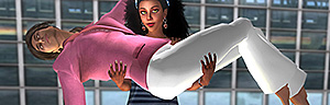Previz image for VB39 - Pink & Blue - Mark Zackerly in pink and Vaneeesa Blaylock in blue