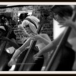 B&W photograph of performers at Gallery Xue / NYC performing in VB40 Charlotte, Forever!