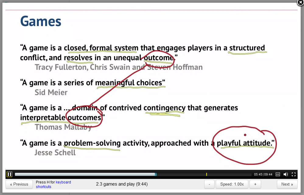 ScreenCap of Professor Kevin Werbach's Gamification Lecture 2