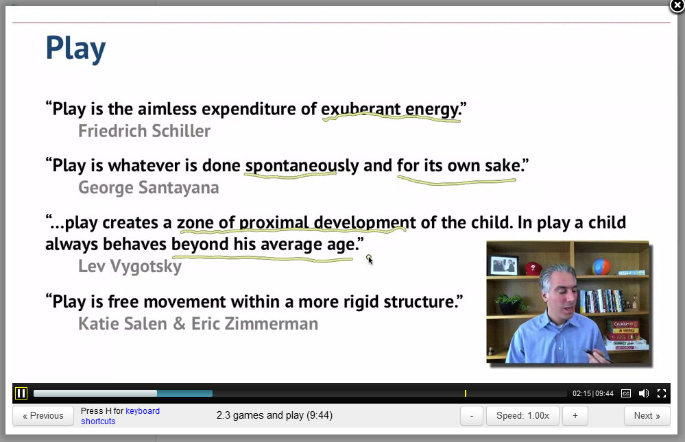 ScreenCap of Professor Kevin Werbach's Gamification Lecture 2