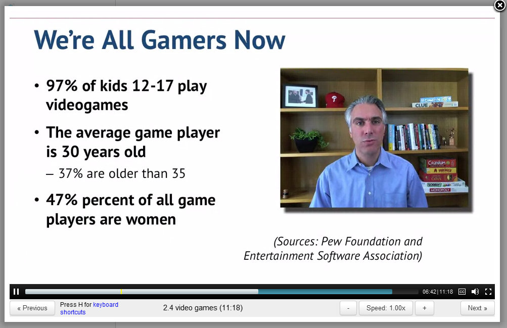 ScreenCap from Professor Kevin Werbach Gamification lecture 2.4