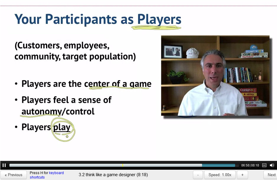 ScreenCap of Gamification Lecture 3 by Kevin Werbach