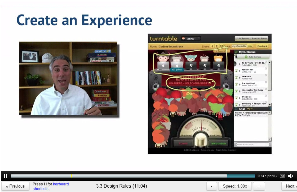 ScreenCap of Gamification Lecture 3 by Kevin Werbach