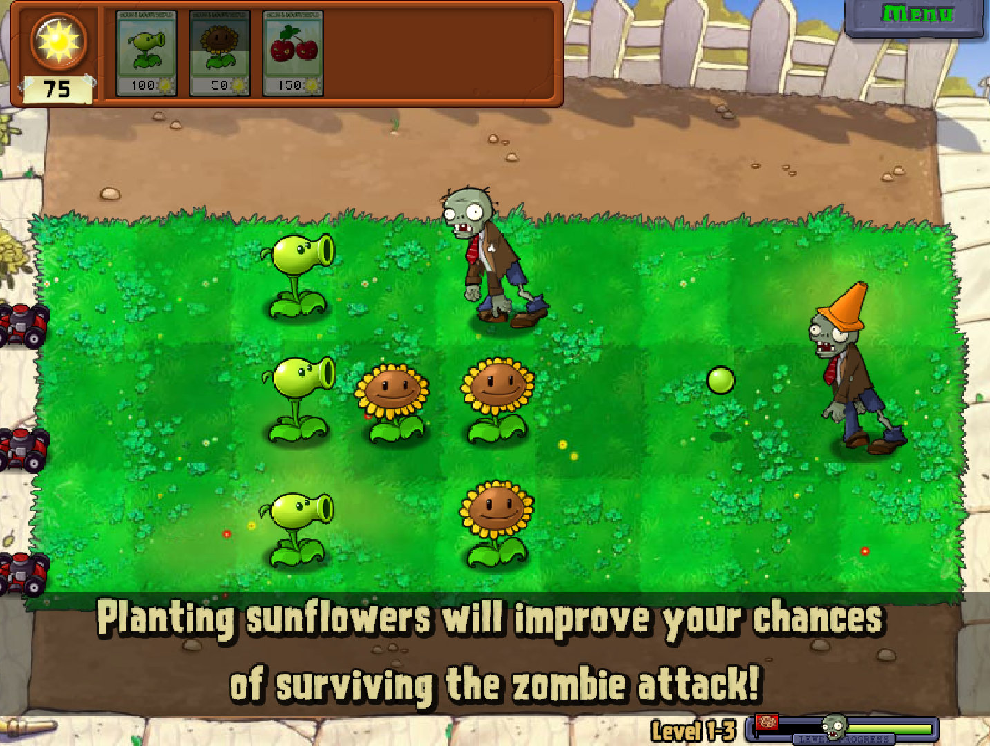 ScreenCap from game "Plants vs Zombies"