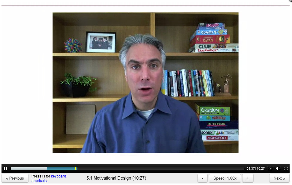 ScreenCap of Gamification Lecture 5 by Kevin Werbach / Coursera / Wharton School