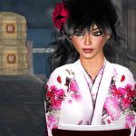 "Yordie San" - image of Yordie Sands wearing a kimono