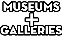 Stylized typographic button linking to Museum and Gallery posts on iRez