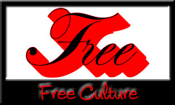 "Free Culture" in script type with a link to the Free Culture posts on the iRez virtual salon