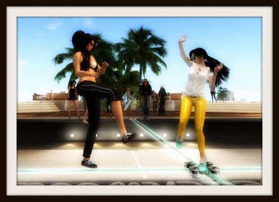 avatars dancing at a virtual dance club