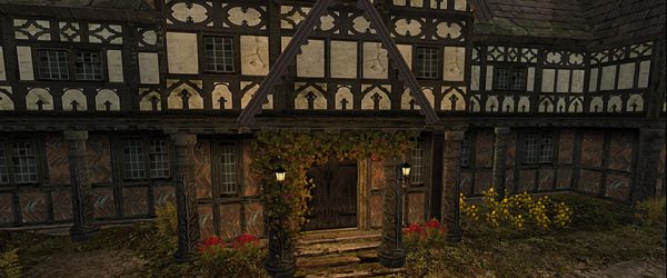 The Manor, and elaborate gingerbread facade period building in the Goatswood sim of Second Life