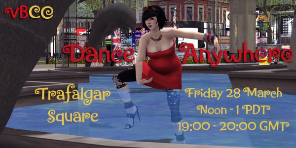 Poster for Dance Anywhere featuring Vanessa Blaylock dancing in the fountain at Trafalgar Square