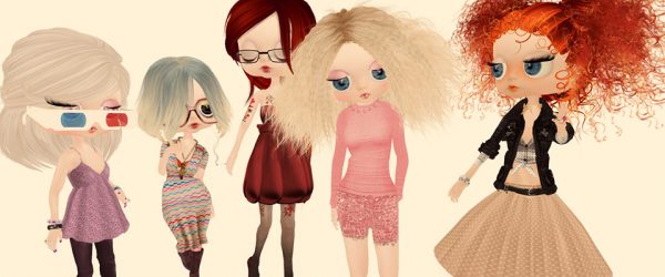 illustrations of avatars / dolls in a group